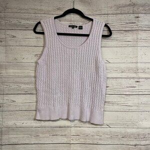 🍗 Jeanne Pierre Crop Cable Knit Sweater Vest, Size XL